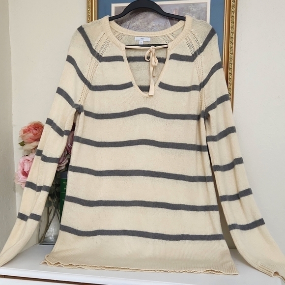 Pullover Wool Blend Sweater Tunic Size Large Fall Cozy Lagenlook Coastal - Picture 1 of 7